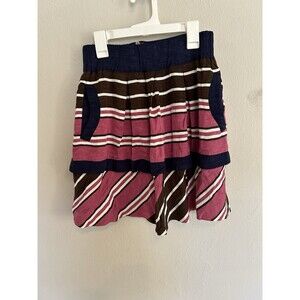 Maeve Anthropologie Ellery Striped Pleated Multicolored Size 2 Cute Preppy Chic